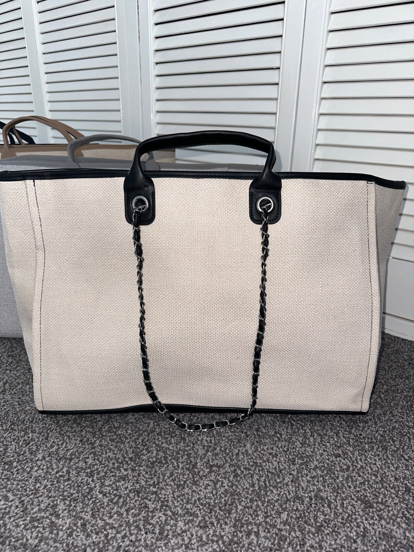 Weekender Bag- Cream & Black